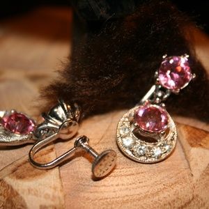 Vintage Pink Screwback Earrings